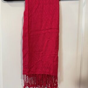 Red Fringed Scarf